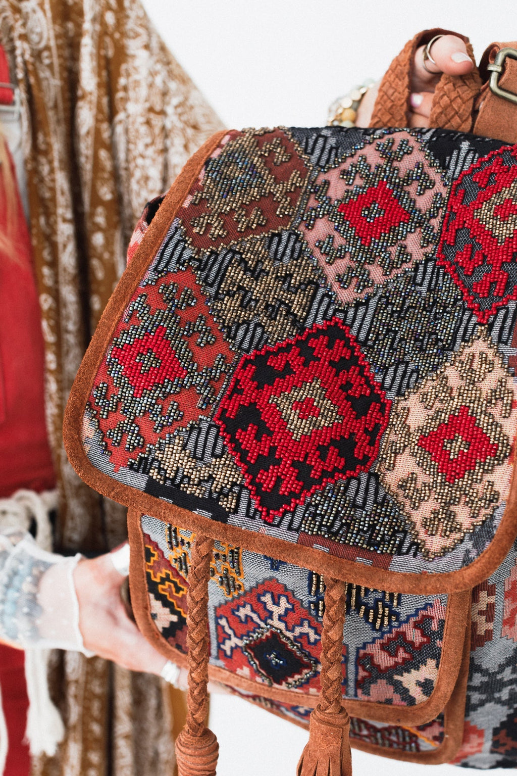 Bohemian Bordeaux Backpack - Red