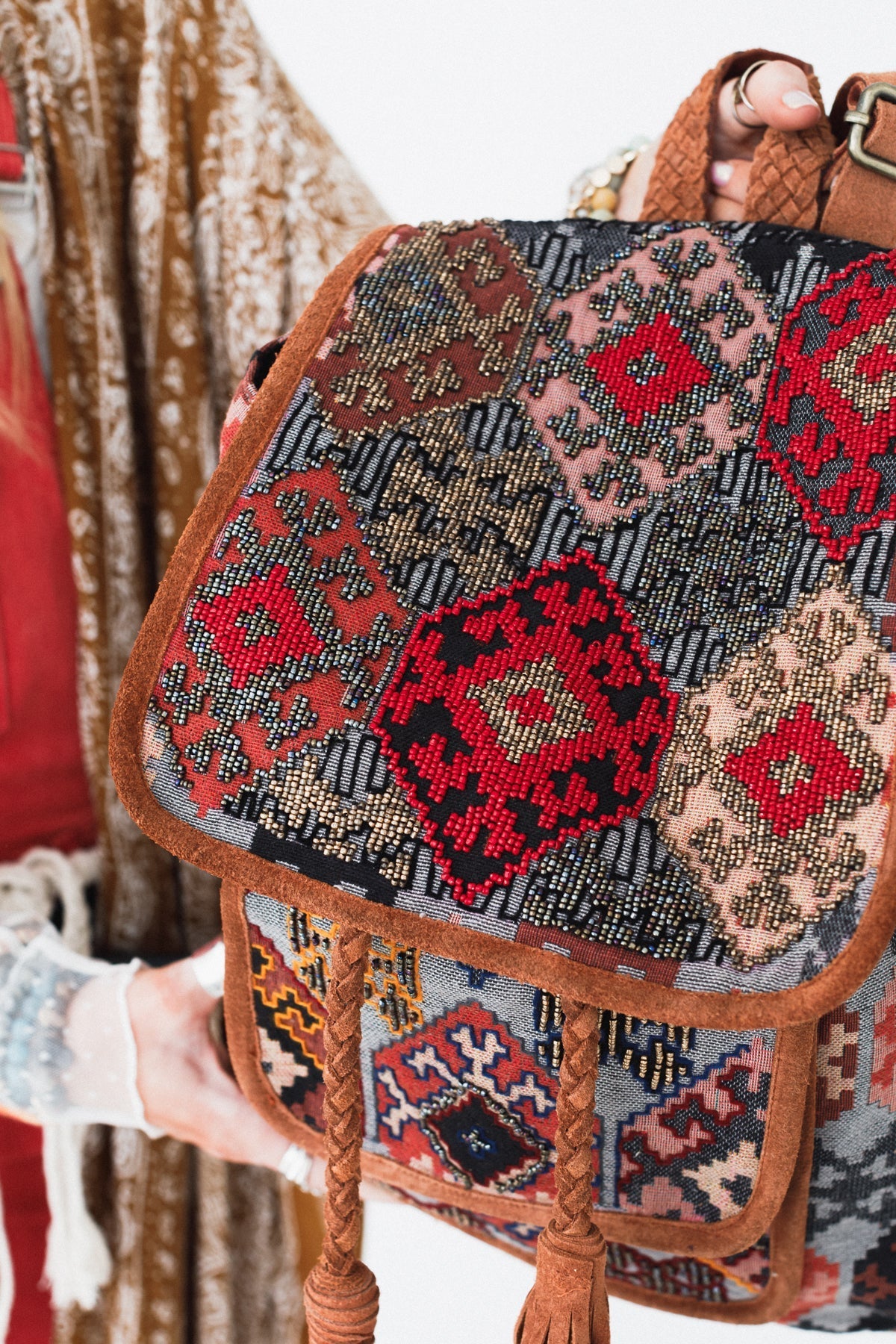 Bohemian Bordeaux Backpack - Red