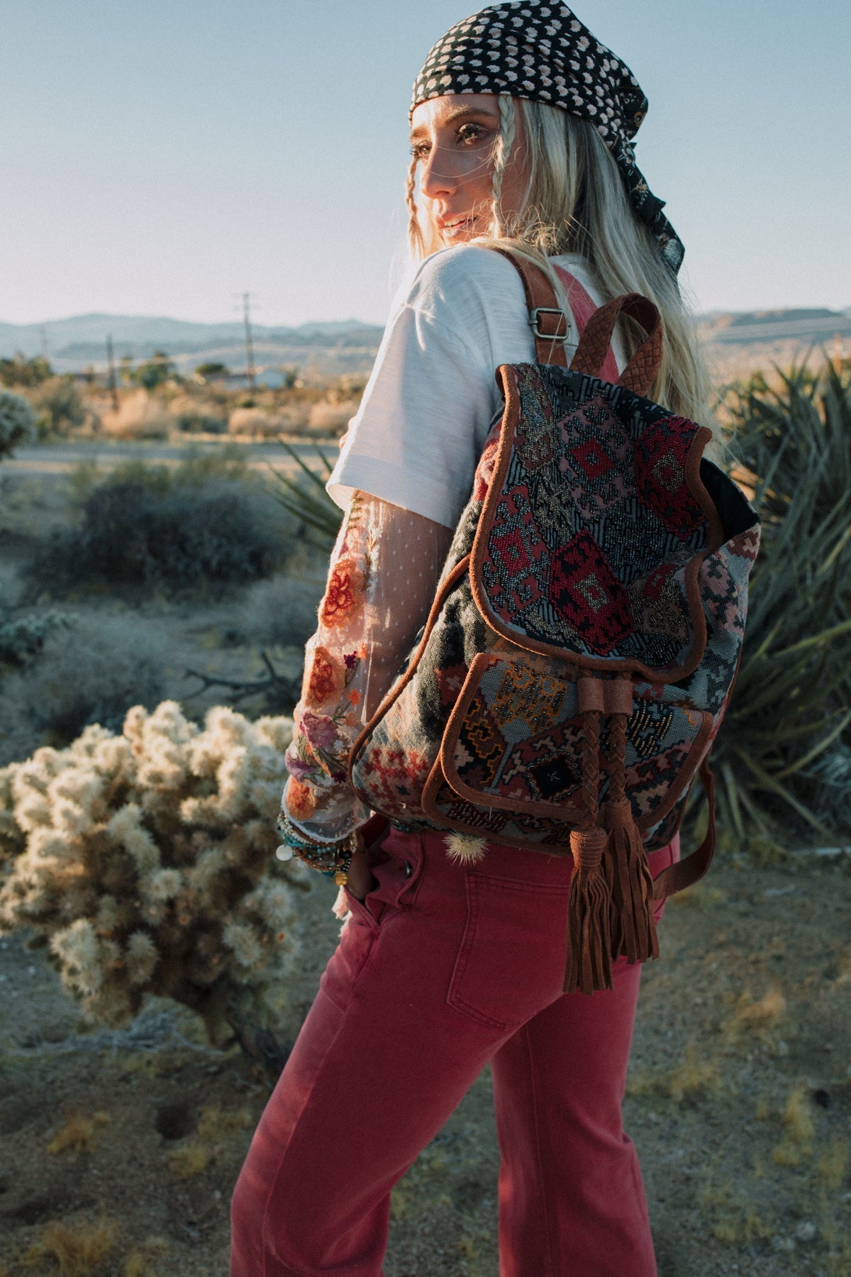 Bohemian Bordeaux Backpack - Red