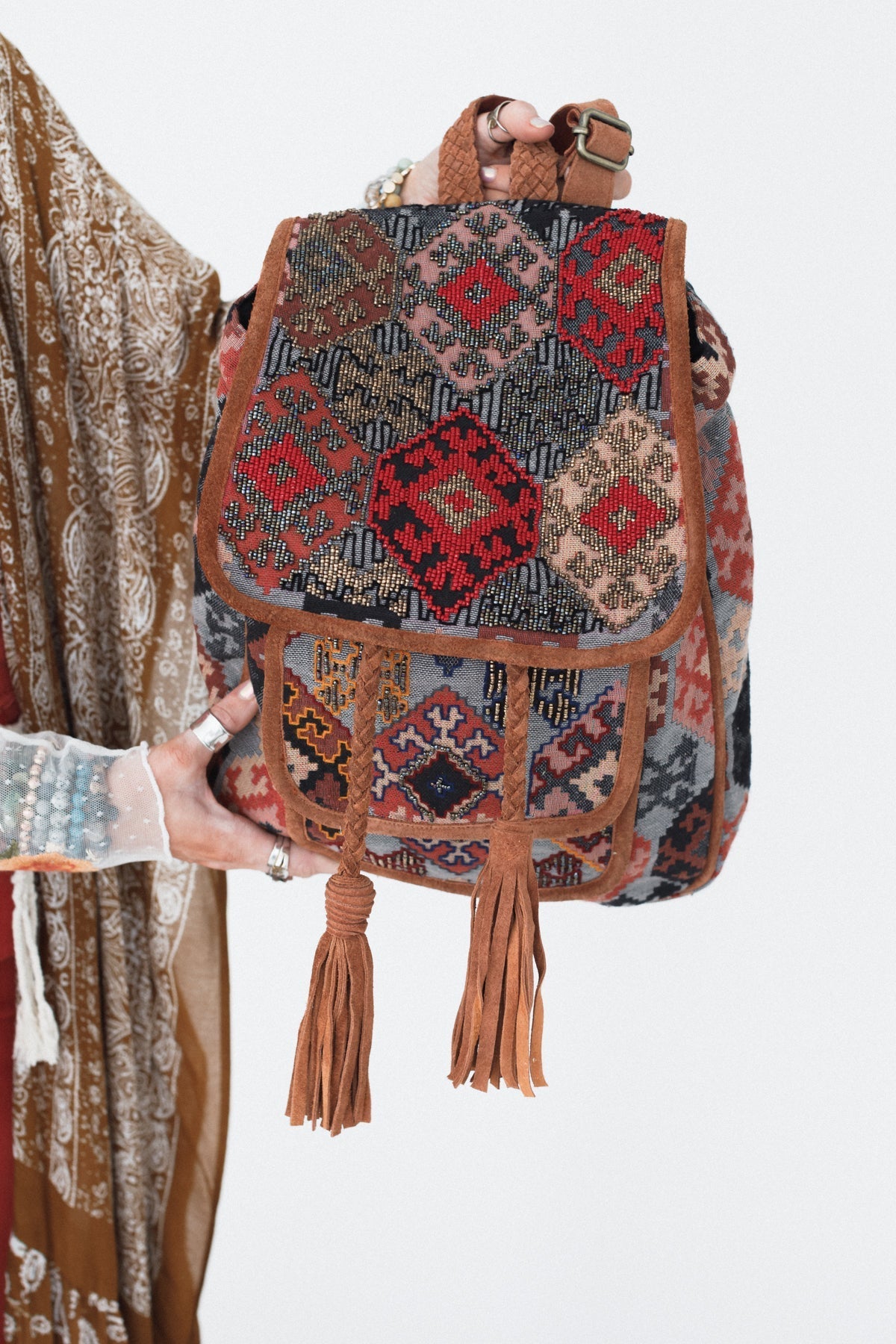 Bohemian Bordeaux Backpack - Red