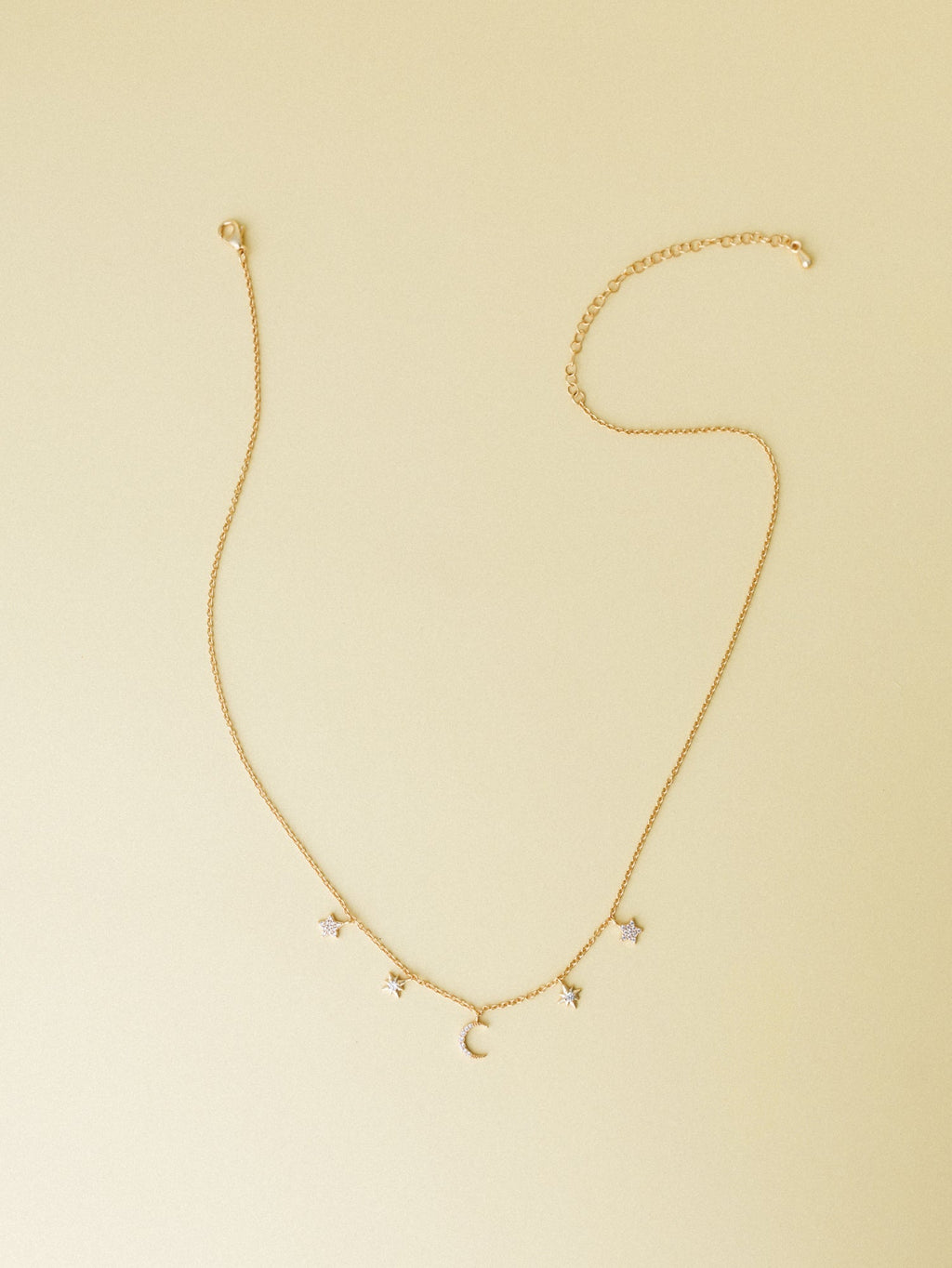 Moon and Stars Necklace - Gold