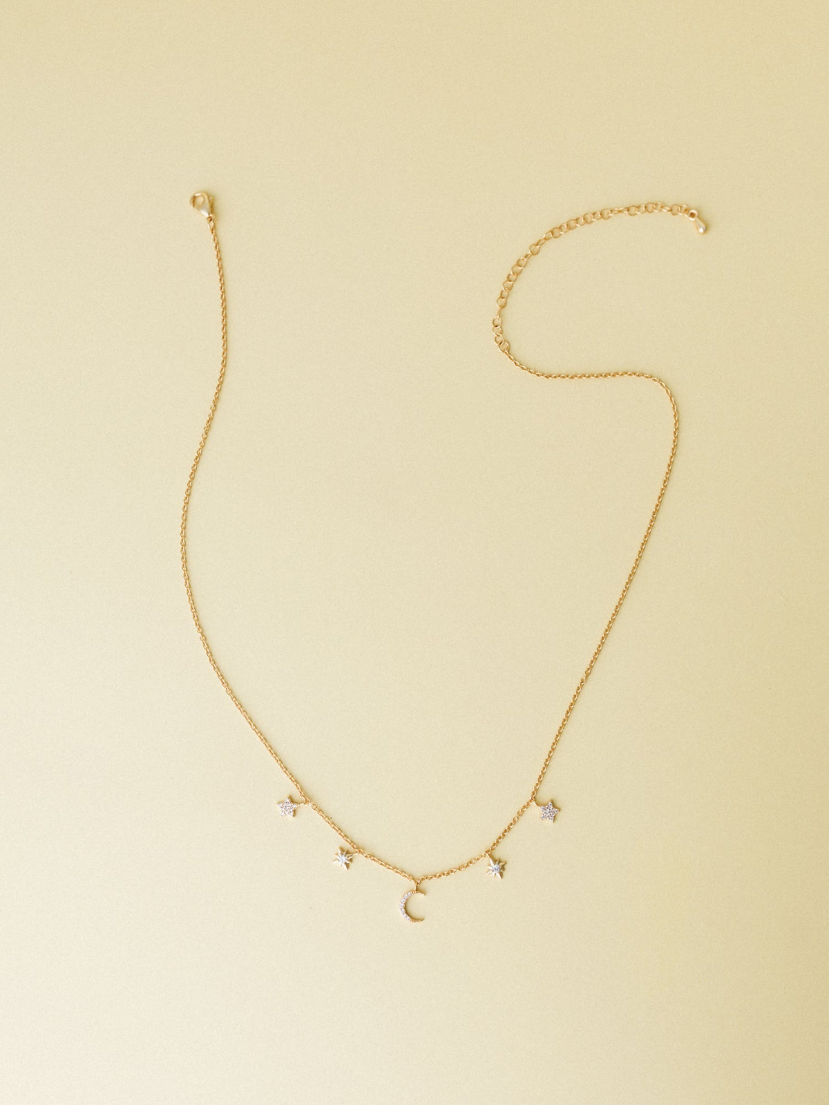 Moon and Stars Necklace - Gold