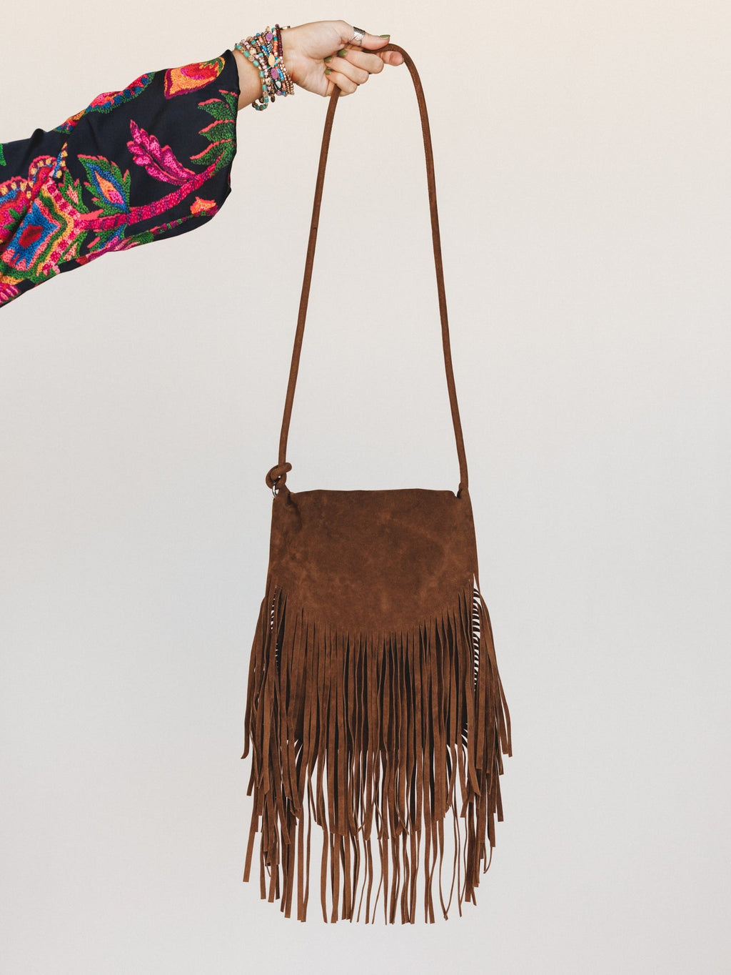 Out West Fringe Crossbody Bag - Camel
