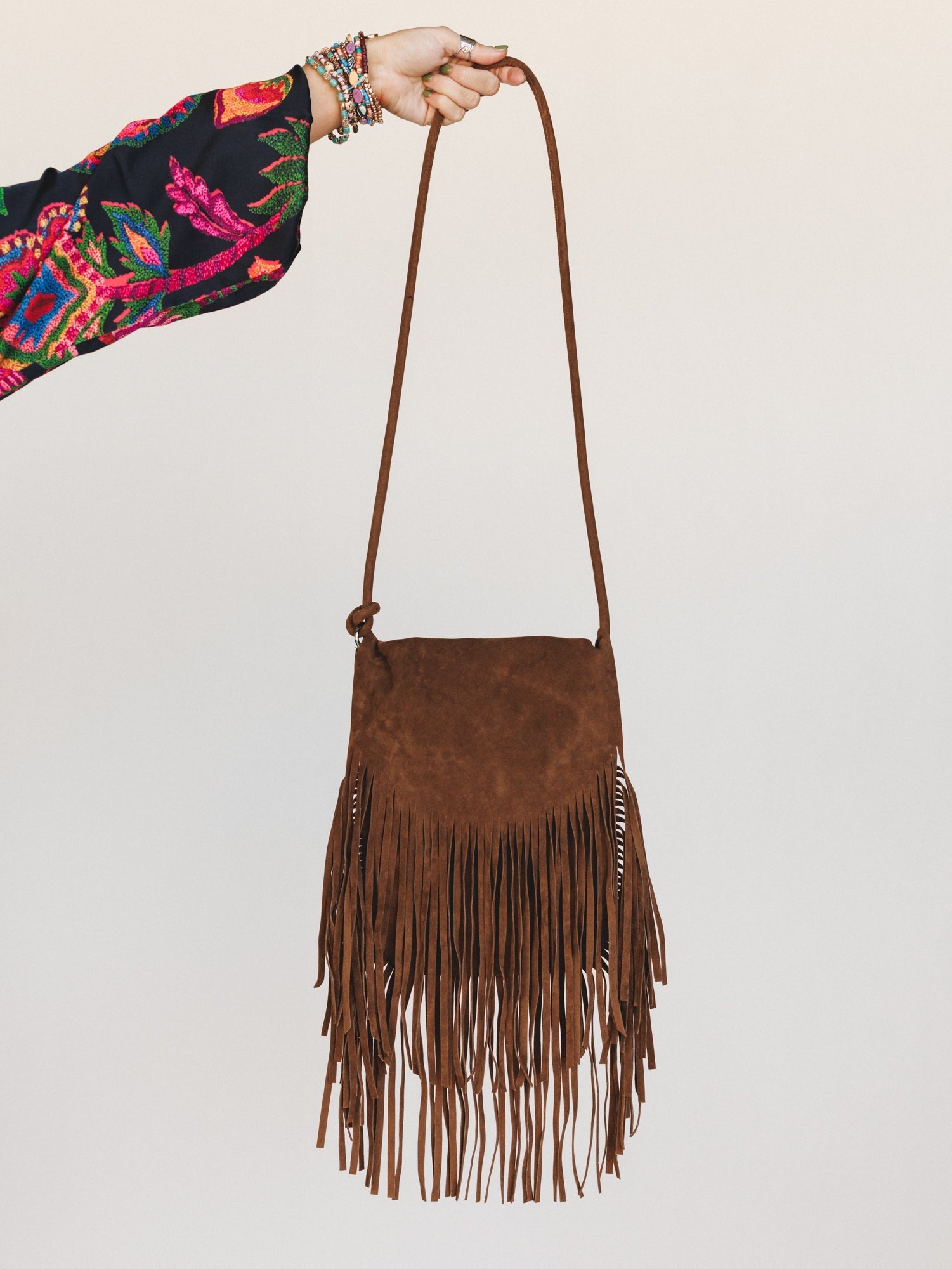 Out West Fringe Crossbody Bag - Camel