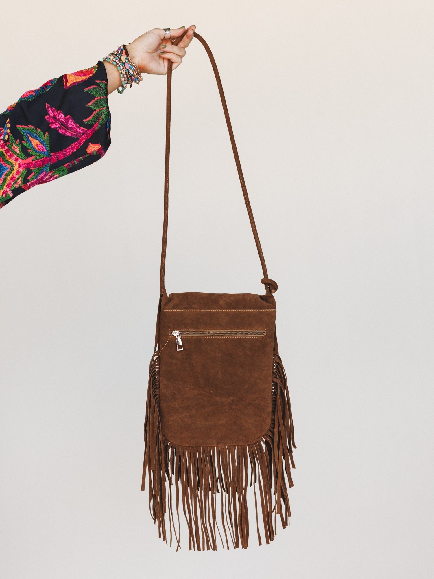Out West Fringe Crossbody Bag - Camel