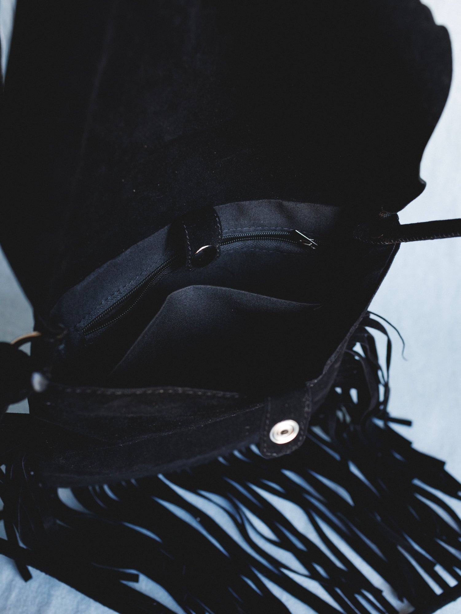 Out West Fringe Crossbody Bag - Black