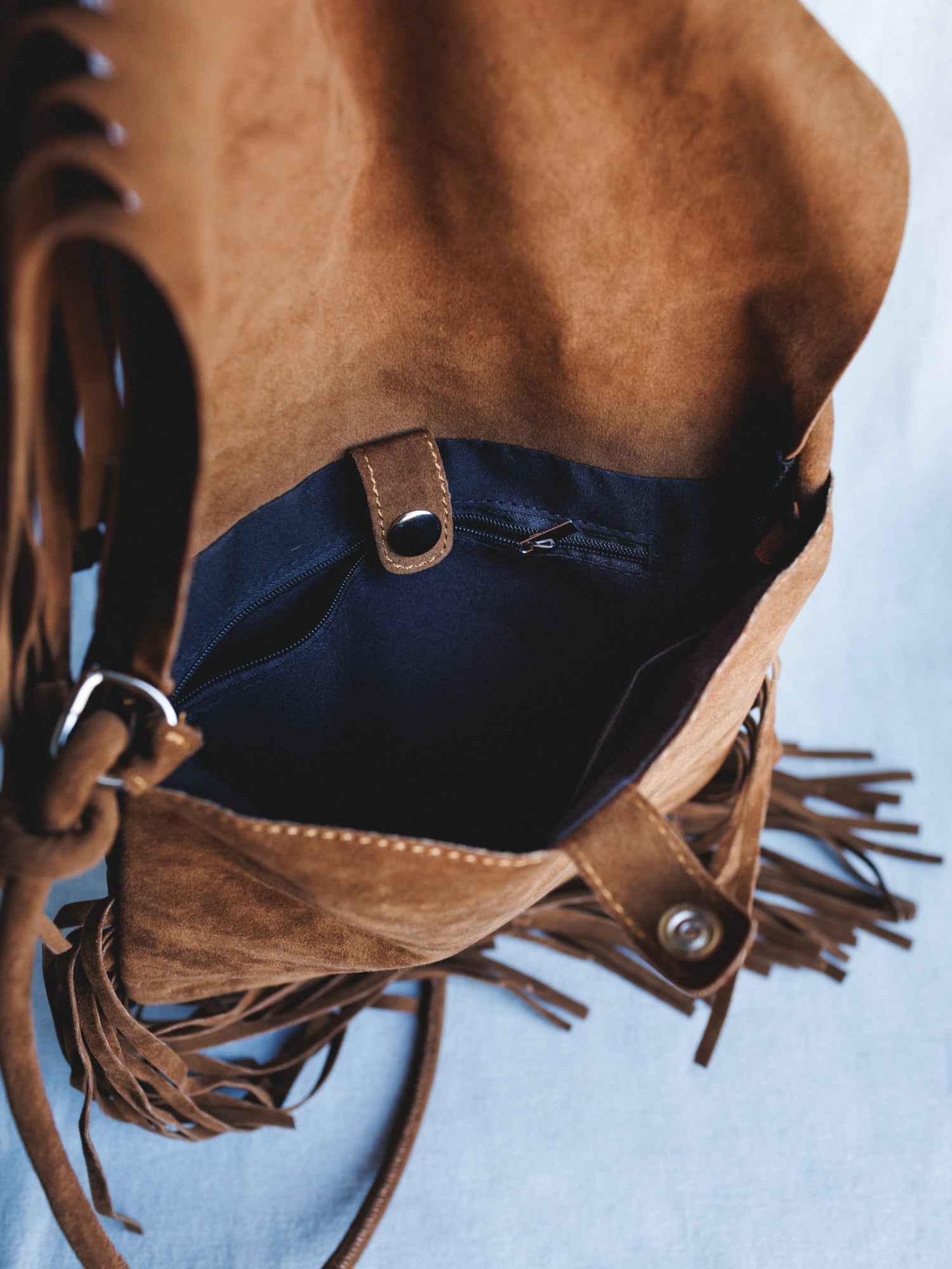 Out West Fringe Crossbody Bag - Camel