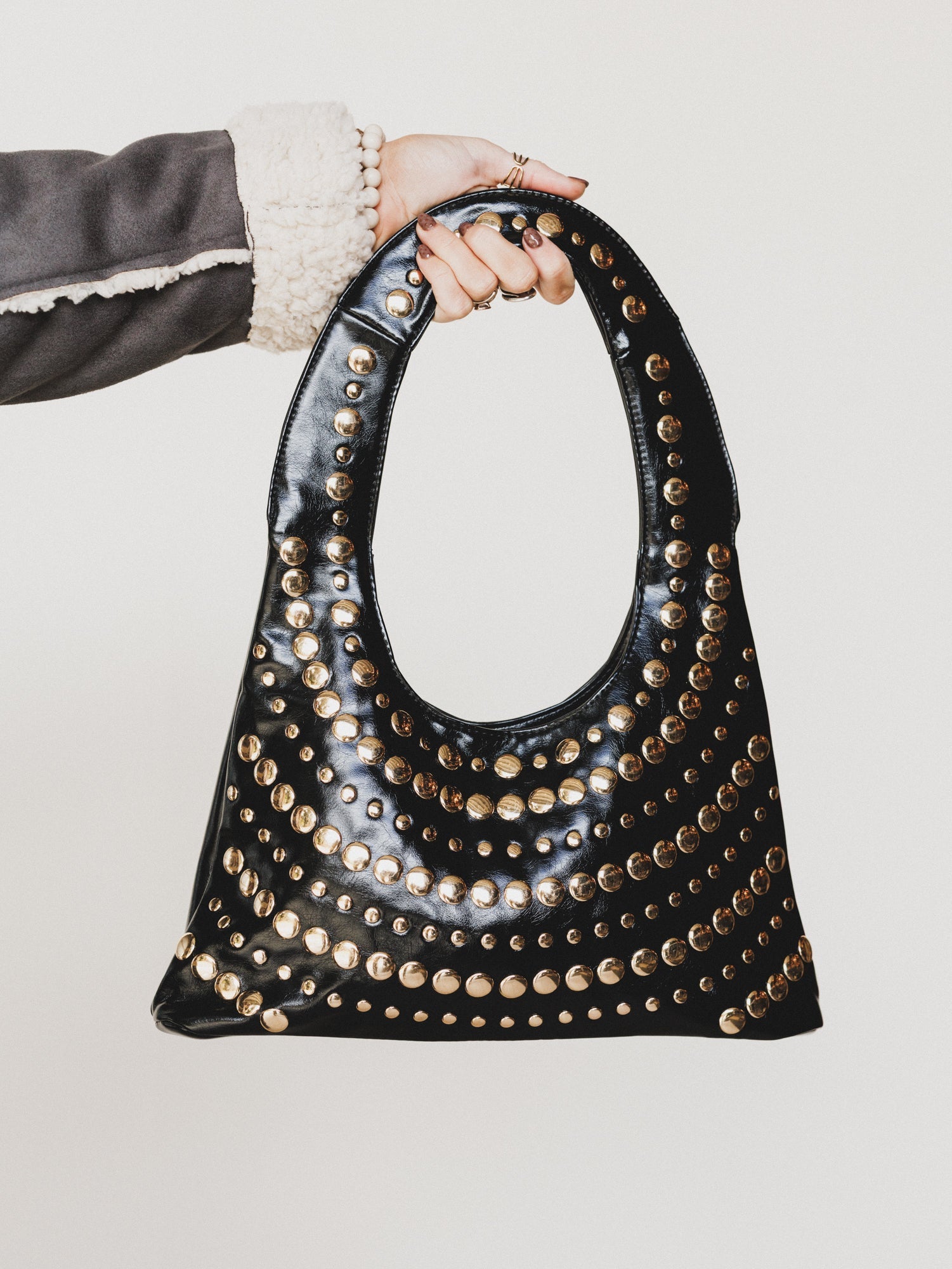 She's A Stud Shoulder Bag - Gold Black