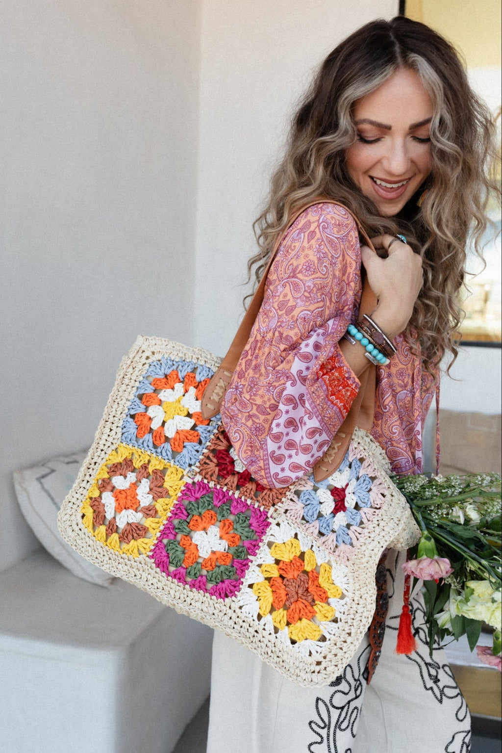 Wildflower Dreams Crochet Bag - Natural