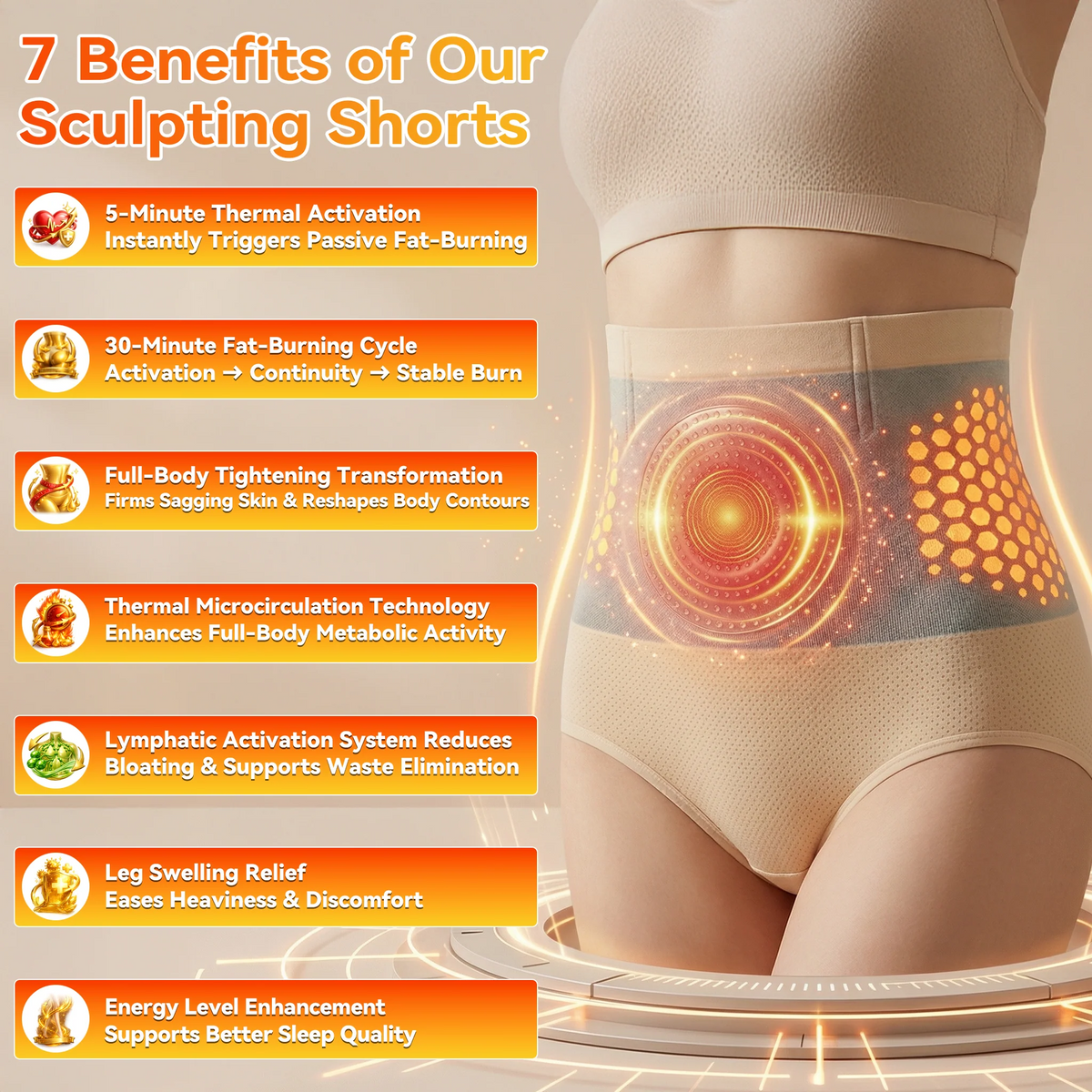 🏆 Sfrcord®️ Official Brand Store | 2026 4-In-1 Micro-Particle Sculpting & Fat-Burn Short🔥