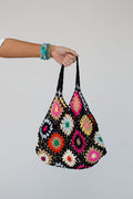 Poppy Coast Crochet Handbag - Black